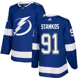 Herre NHL Tampa Bay Lightning Drakter 91 Steven Stamkos Authentic KongeBlå Adidas Hjemme