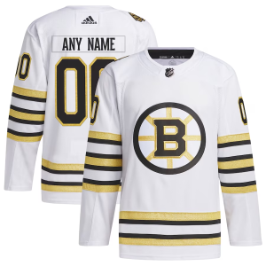 NHL Boston Bruins Drakter Custom 100th Anniversary Primegreen Autentisk Hvit