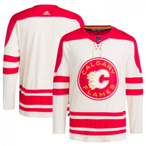 NHL Calgary Flames Drakter Custom Heritage Classic Adidas Autentisk 2023-24 hvit rød
