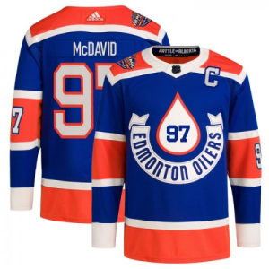 NHL Edmonton Oilers Connor McDavid Drakter 2023-24 Heritage Classic Adidas Blå Autentisk
