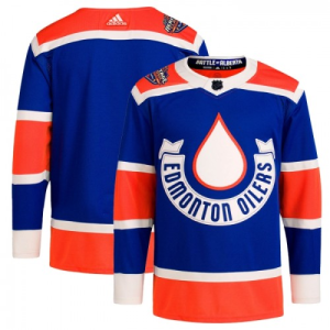 NHL Edmonton Oilers Drakter Custom Heritage Classic Adidas Autentisk 2023-24 blå